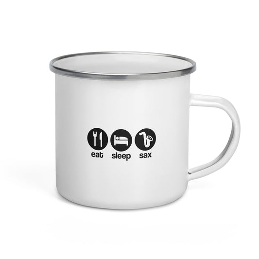 Eat, Sleep, Sax Enamel Mug