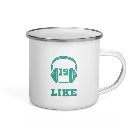 Music Is What Feelings Sound Like Blue Enamel Mug