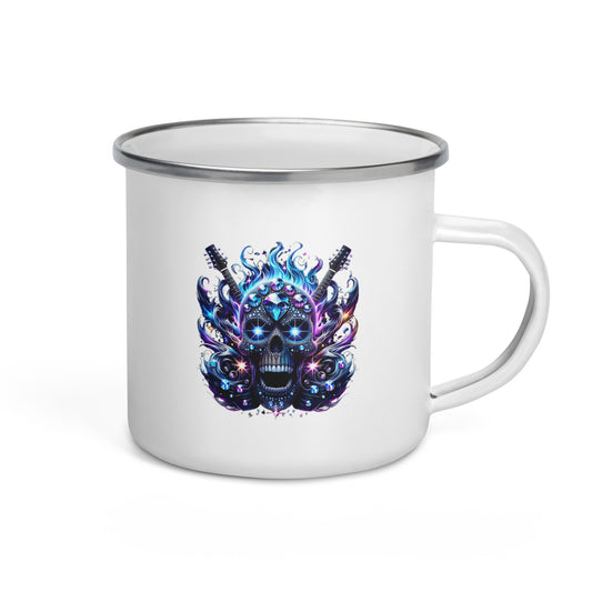 Diamond Skull Bling Enamel Mug
