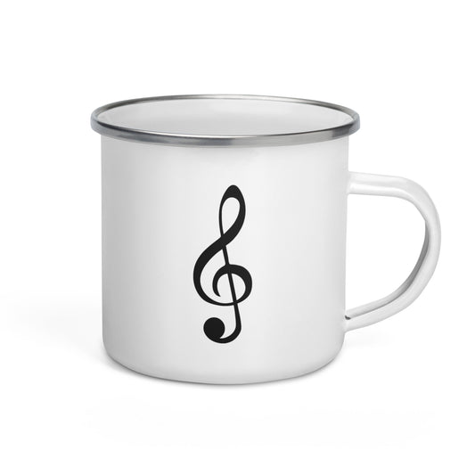 Treble Clef Musician Enamel Mug