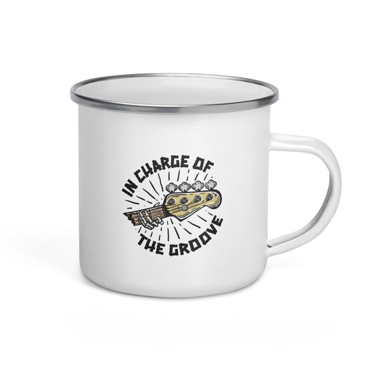 In Charge of the Groove Enamel Mug