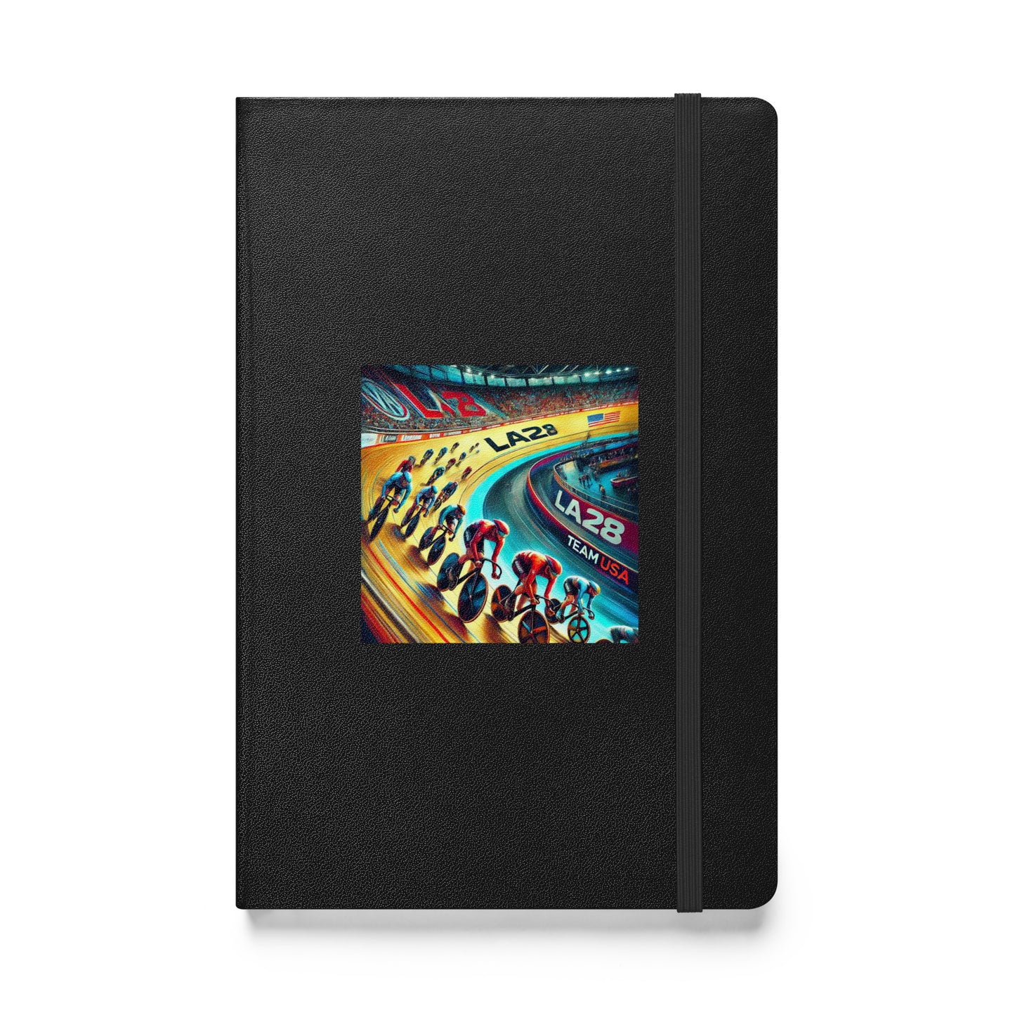 Surrealistic LA28 Team USA Velodrome Cycling Art Hardbound Notebook