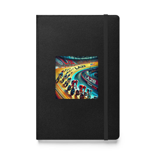 Surrealistic LA28 Team USA Velodrome Cycling Art Hardbound Notebook