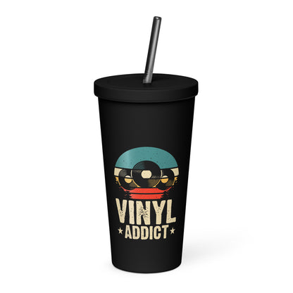 Vinyl Addict Insulated Tumbler with Straw