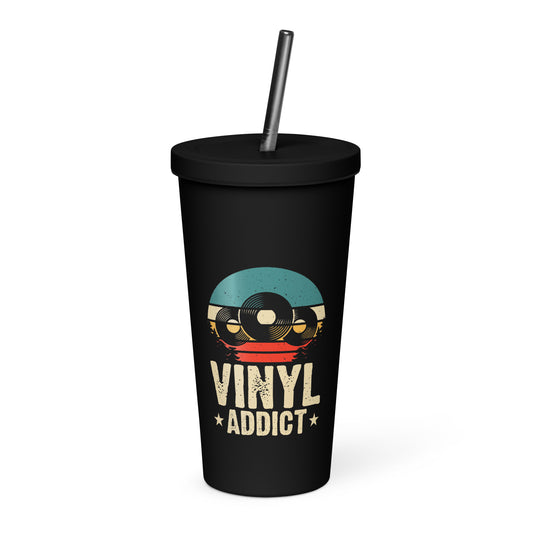 Vinyl Addict Insulated Tumbler with Straw