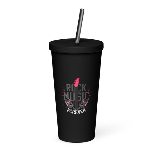 Rock Music Forever Insulated Tumbler with Straw