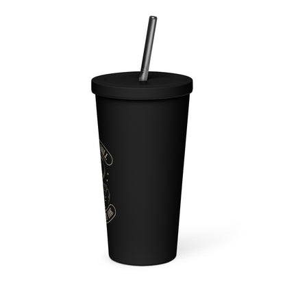 Rock and Roll Will Never Die Insulated Tumbler with Straw