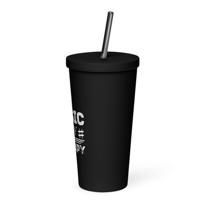 Music Is My Therapy Insulated Tumbler with Straw
