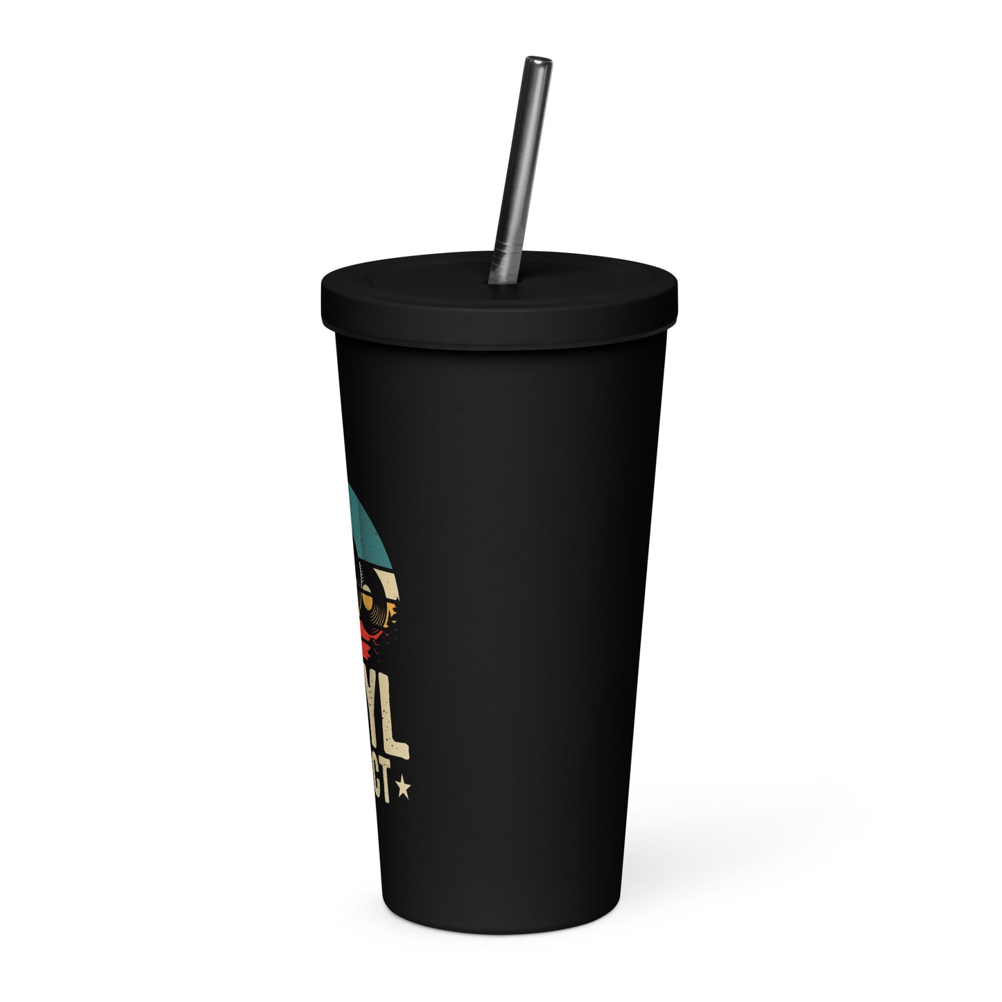Vinyl Addict Insulated Tumbler with Straw
