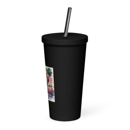 LA28 Archery Competition Watercolor Print Team USA Insulated tumbler with Straw