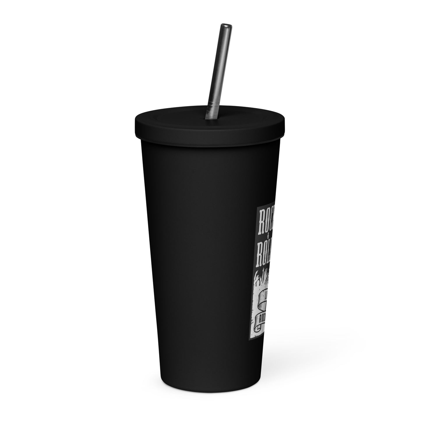 Live Fast Rock Harder Insulated Tumbler with Straw