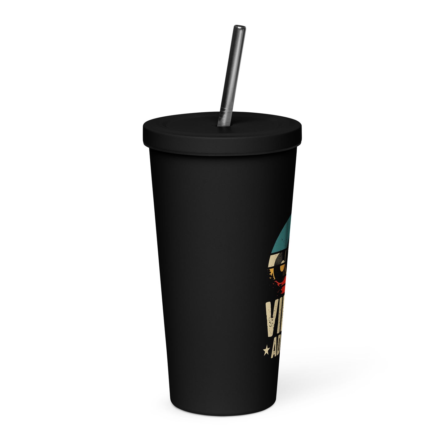 Vinyl Addict Insulated Tumbler with Straw