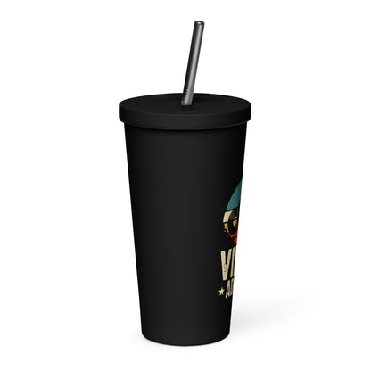 Vinyl Addict Insulated Tumbler with Straw