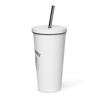 Rock and Roll Hand Insulated Tumbler with Straw