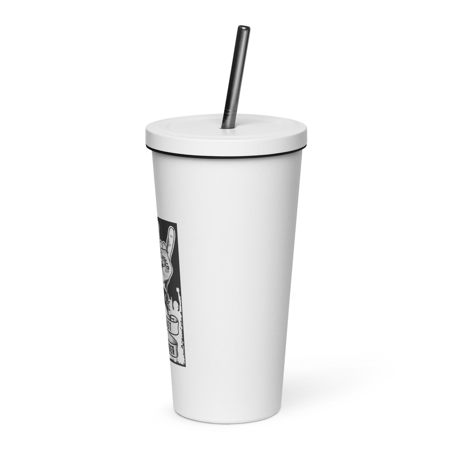 Live Fast Rock Harder Insulated Tumbler with Straw