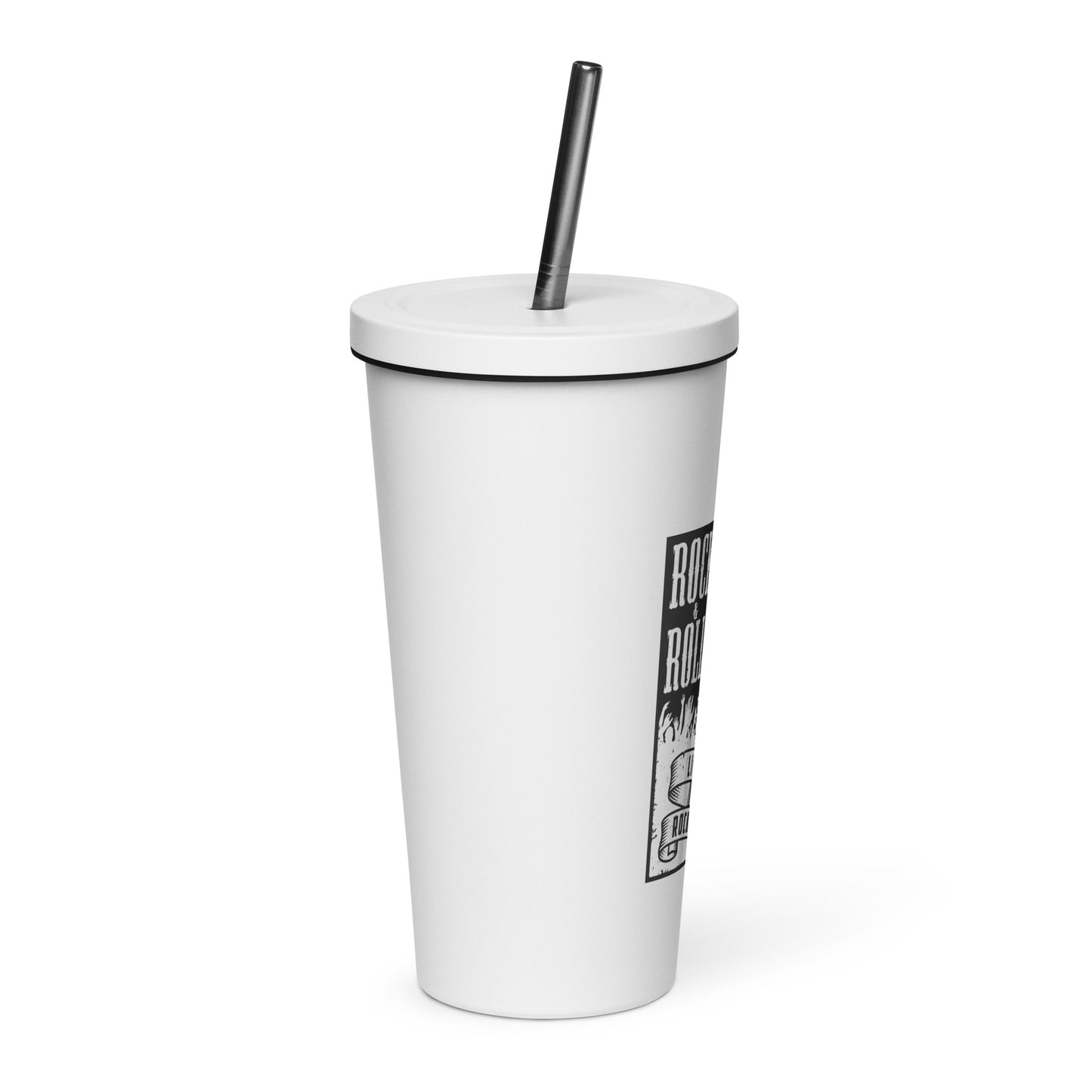 Live Fast Rock Harder Insulated Tumbler with Straw