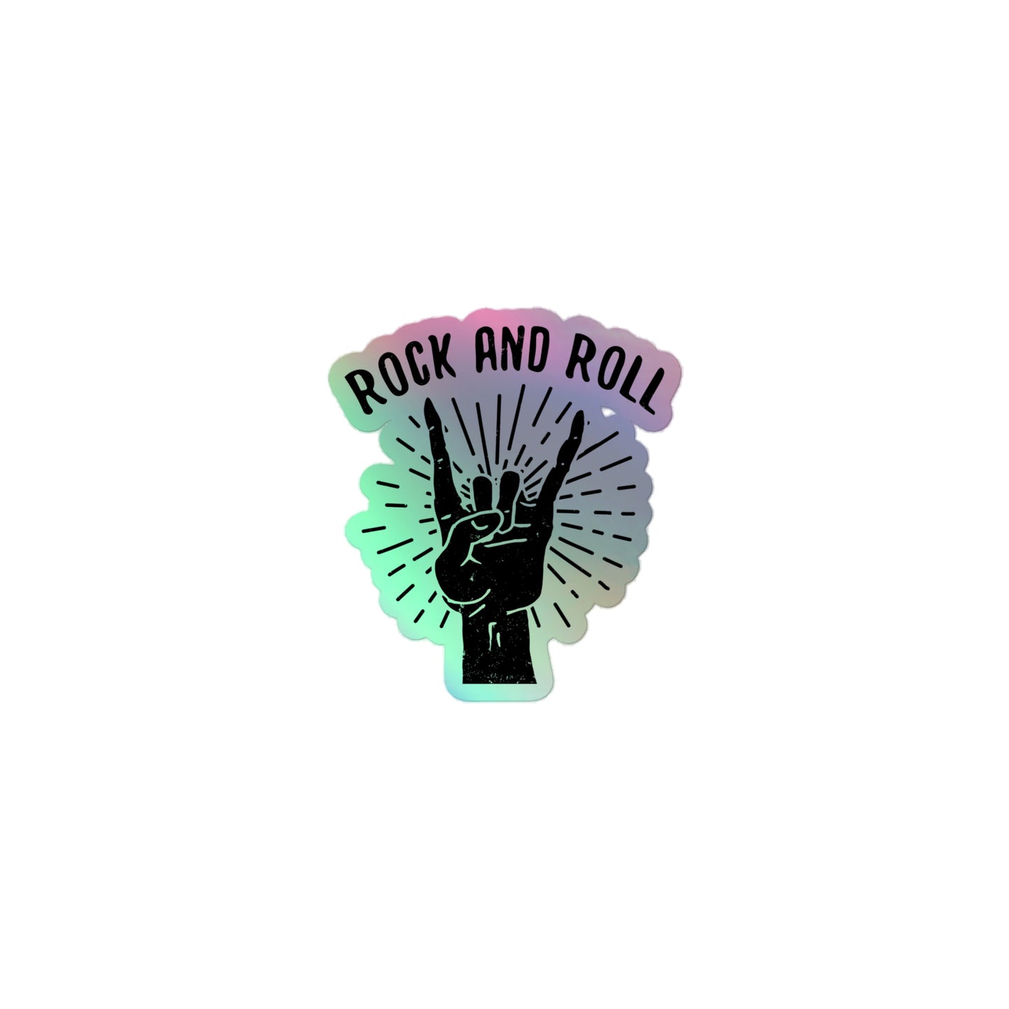 Rock and Roll Hand Holographic Stickers