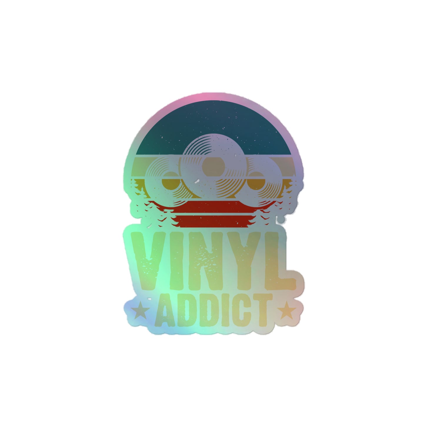 Vinyl Addict Holographic Stickers
