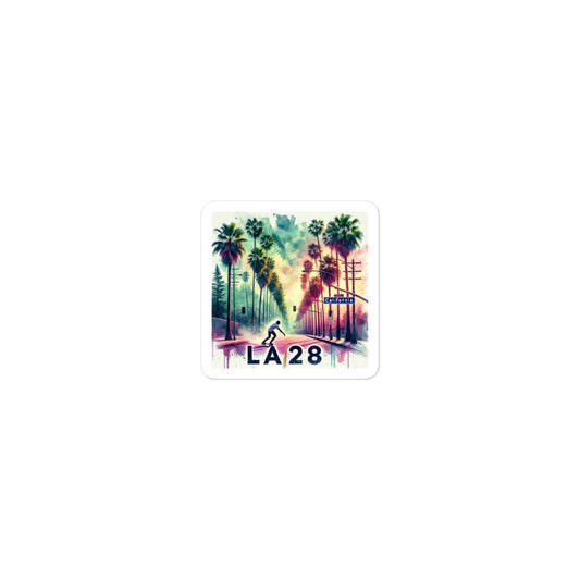 Surrealistic LA28 Skateboarding Palm Trees Bubble-free stickers