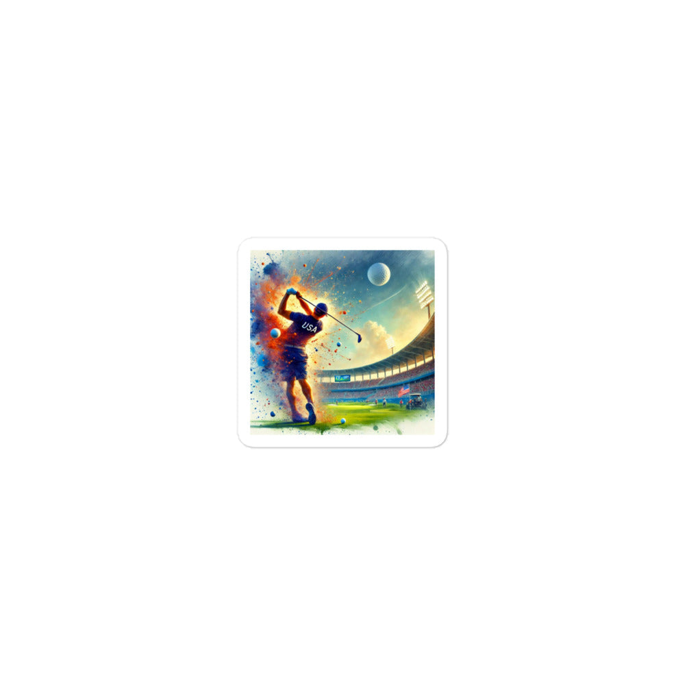 LA28 Golf Championship Watercolor Print Team USA | Dynamic Fine Sports Rock Art Bubble-free stickers