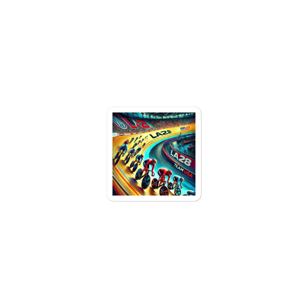 Surrealistic LA28 Team USA Velodrome Cycling Art Bubble-free stickers