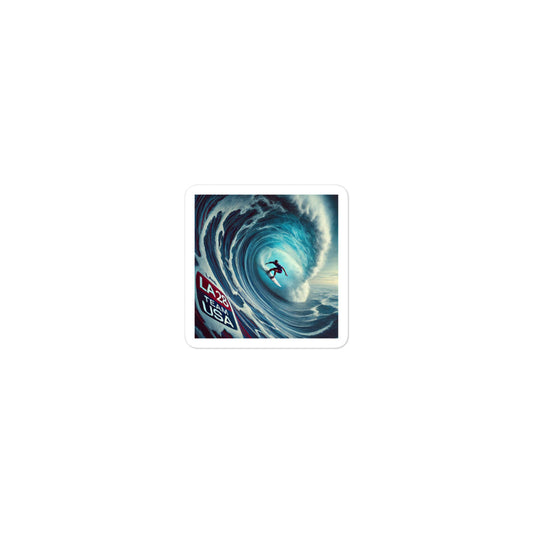 Surrealistic LA28 Team USA Surfer Art Print Bubble-free stickers