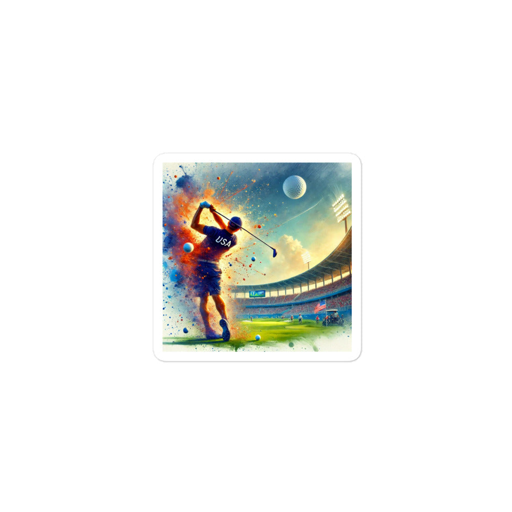 LA28 Golf Championship Watercolor Print Team USA | Dynamic Fine Sports Rock Art Bubble-free stickers