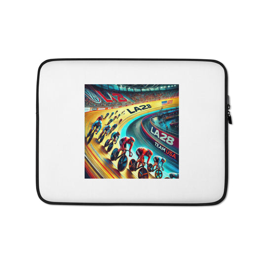 Surrealistic LA28 Team USA Velodrome Cycling Art Laptop Sleeve