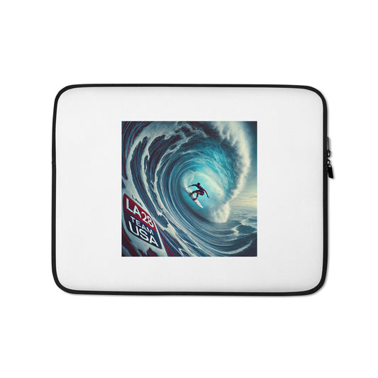 Surrealistic LA28 Team USA Surfer Art Print Laptop Sleeve
