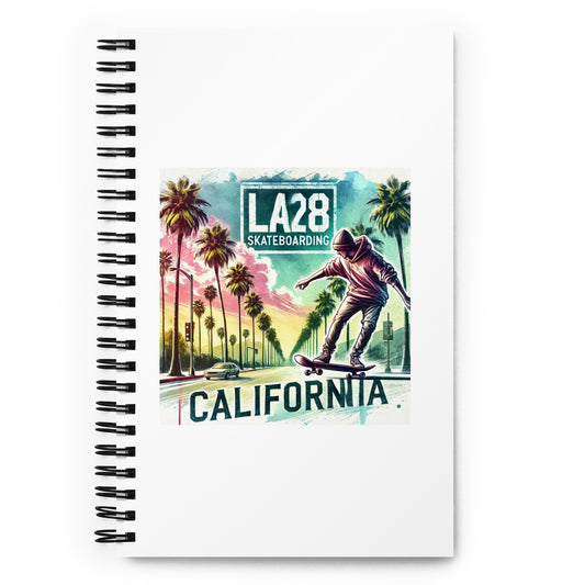 LA28 Skateboarding | Surrealistic Watercolor Design Spiral Notebook