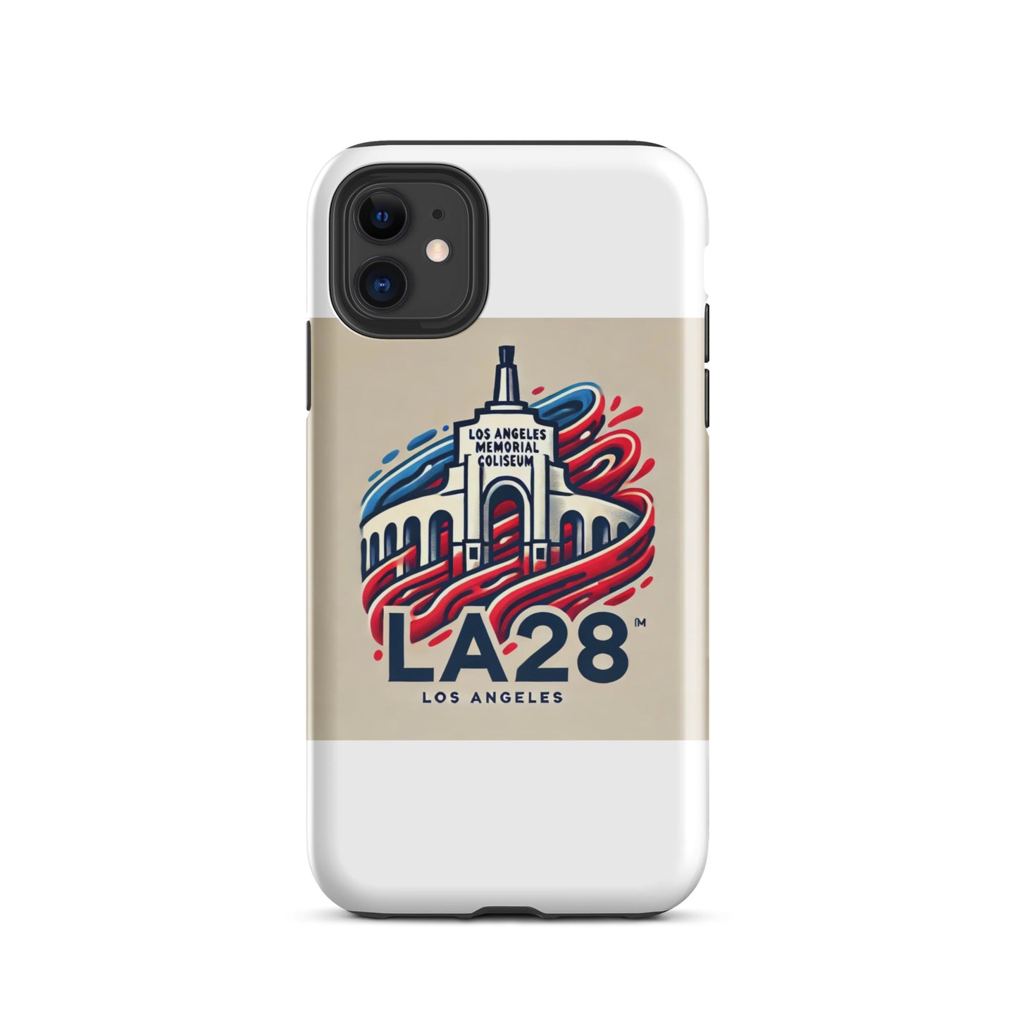 LA28 Logo with Los Angeles Memorial Coliseum iPhone Case