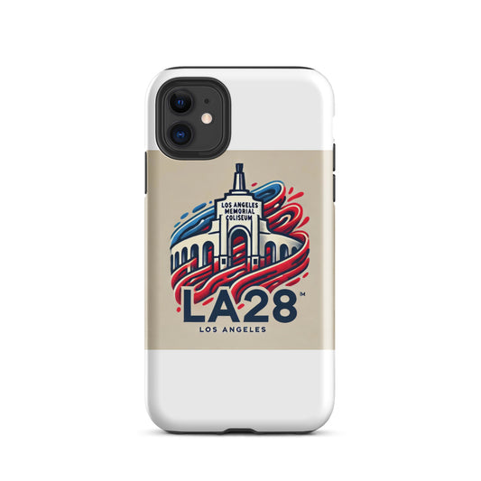 LA28 Logo with Los Angeles Memorial Coliseum iPhone Case