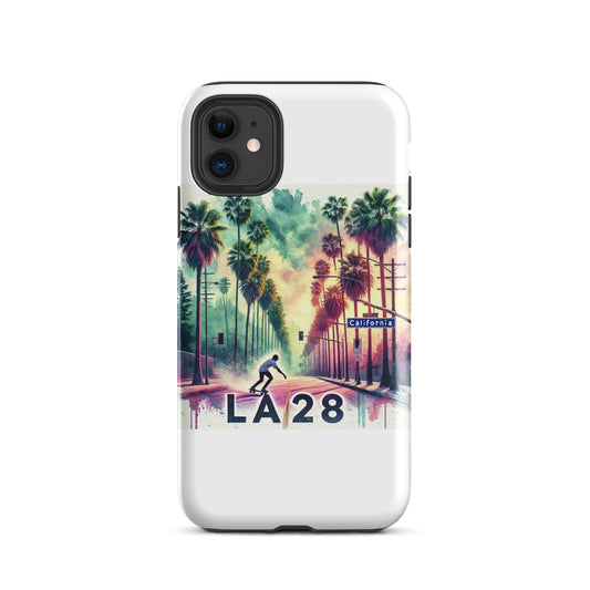 Surrealistic LA28 Skateboarding Palm Trees iPhone Case