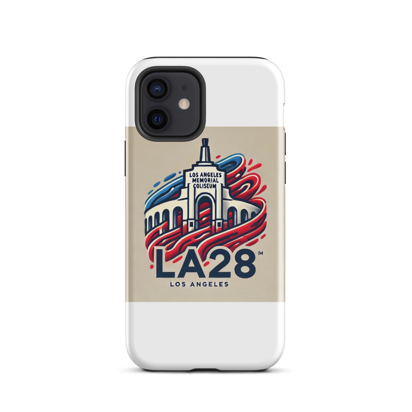 LA28 Logo with Los Angeles Memorial Coliseum iPhone Case