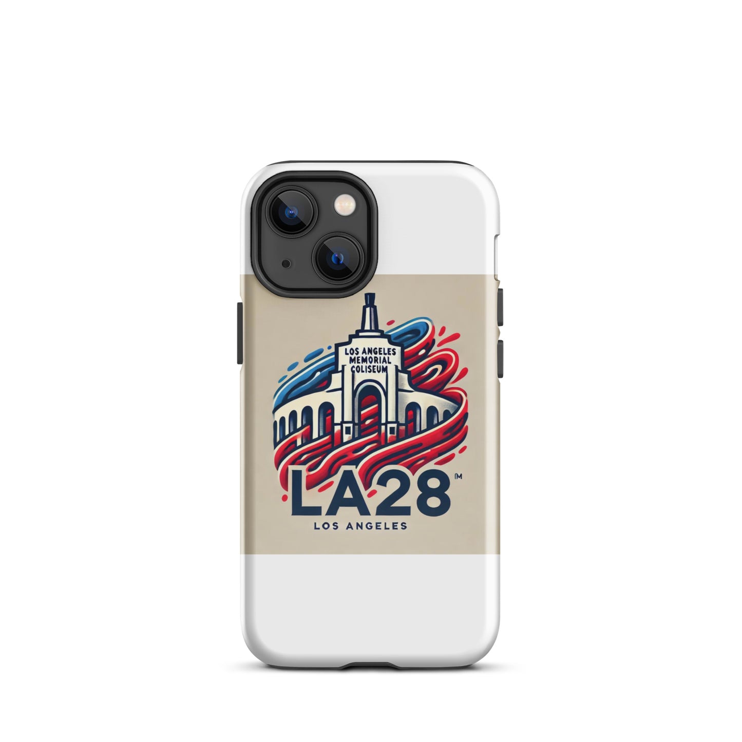 LA28 Logo with Los Angeles Memorial Coliseum iPhone Case