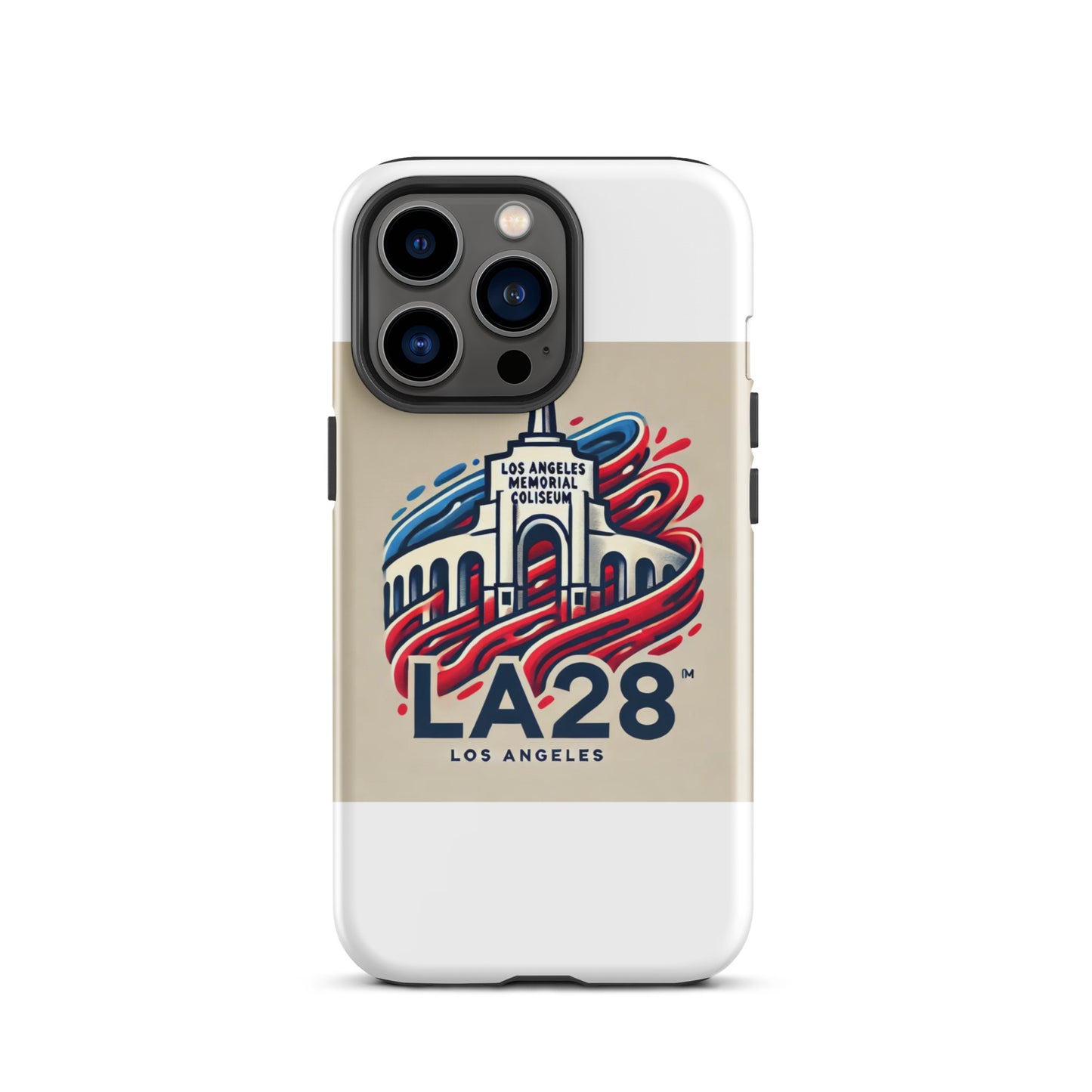LA28 Logo with Los Angeles Memorial Coliseum iPhone Case