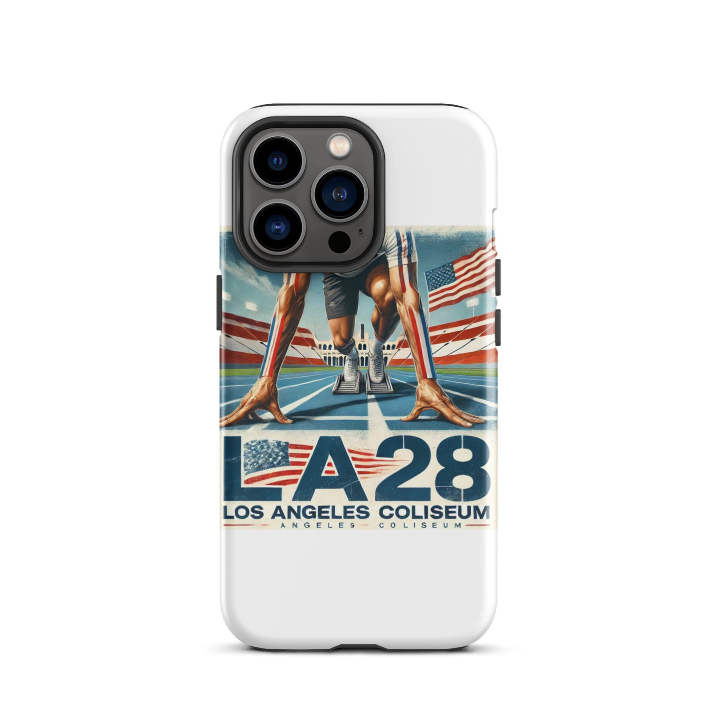 Surrealistic LA28 Track Start Watercolor Art iPhone Case