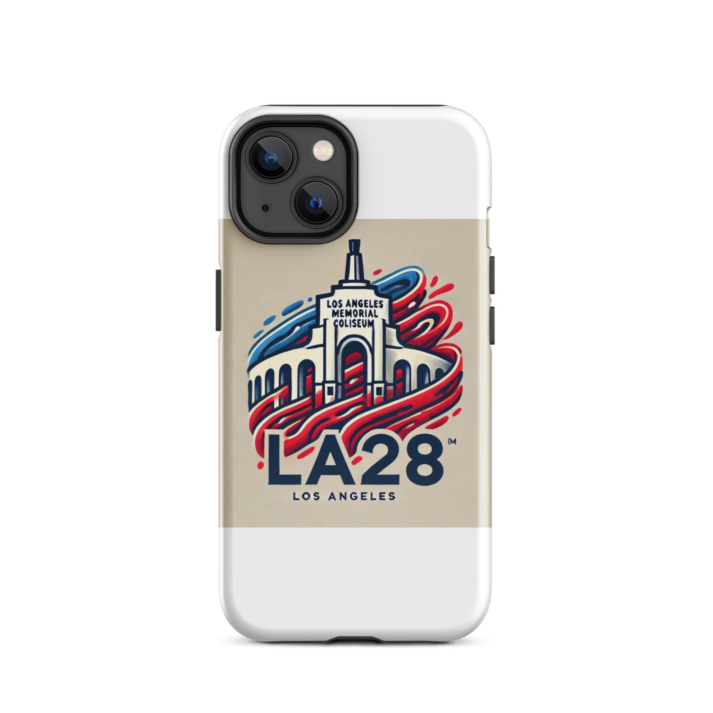 LA28 Logo with Los Angeles Memorial Coliseum iPhone Case