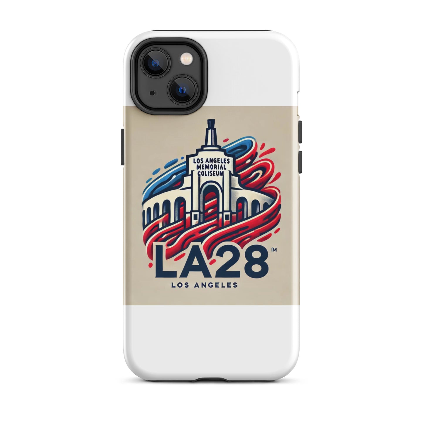LA28 Logo with Los Angeles Memorial Coliseum iPhone Case
