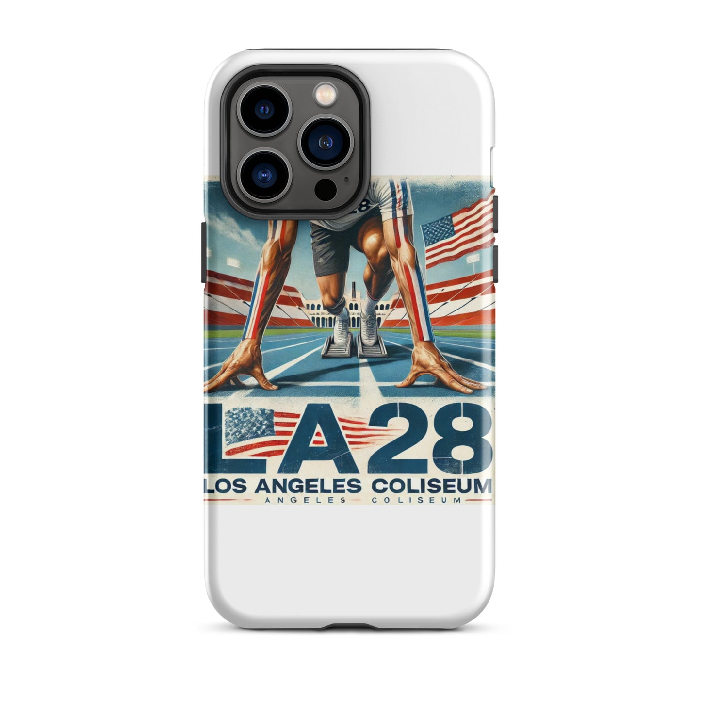 Surrealistic LA28 Track Start Watercolor Art iPhone Case