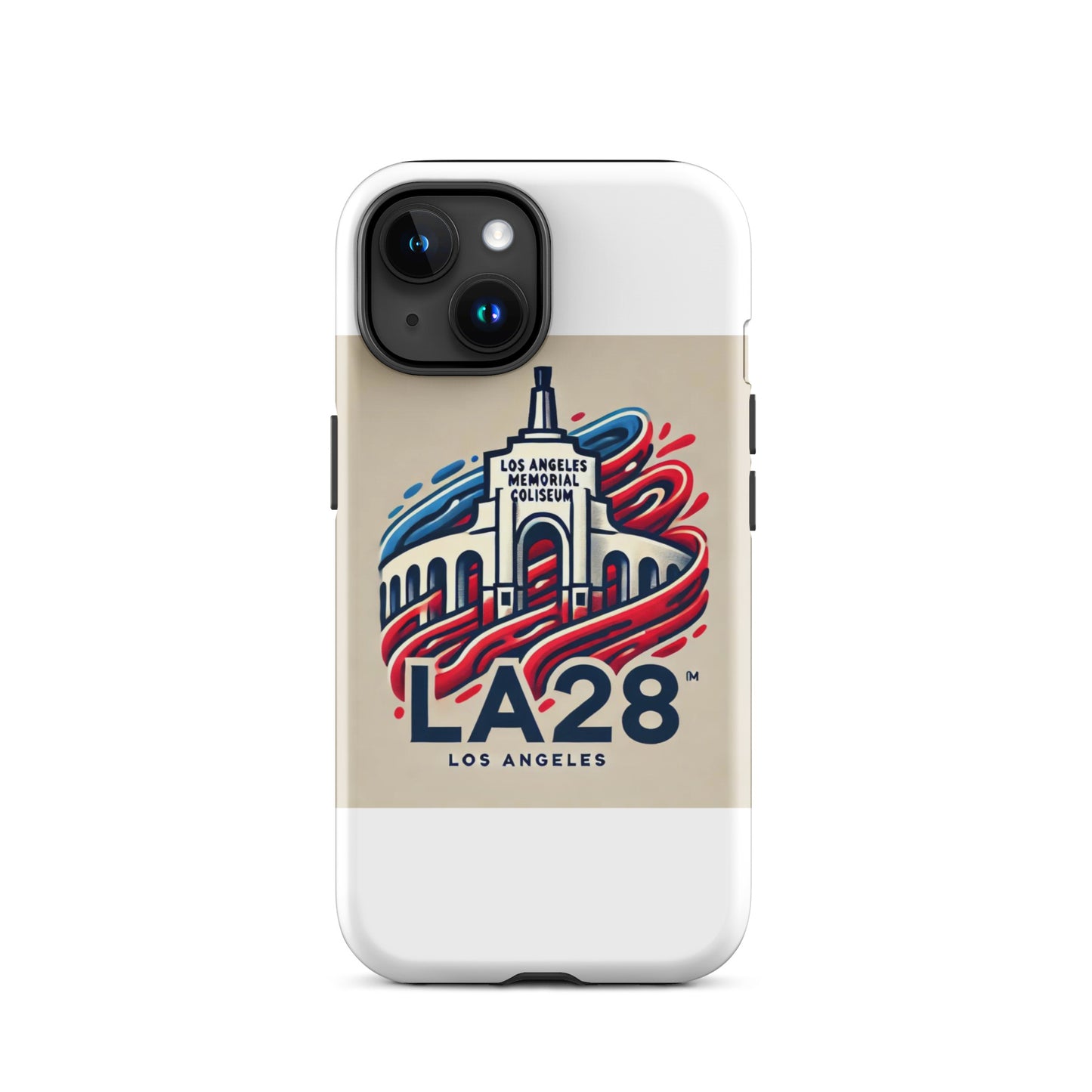 LA28 Logo with Los Angeles Memorial Coliseum iPhone Case
