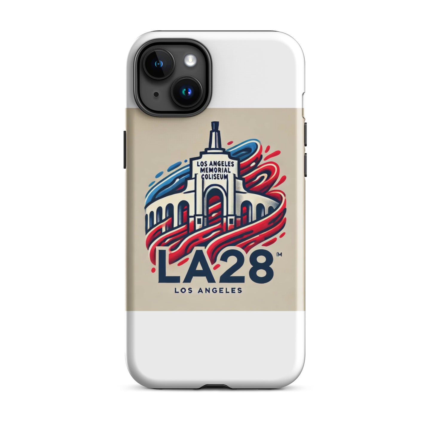 LA28 Logo with Los Angeles Memorial Coliseum iPhone Case