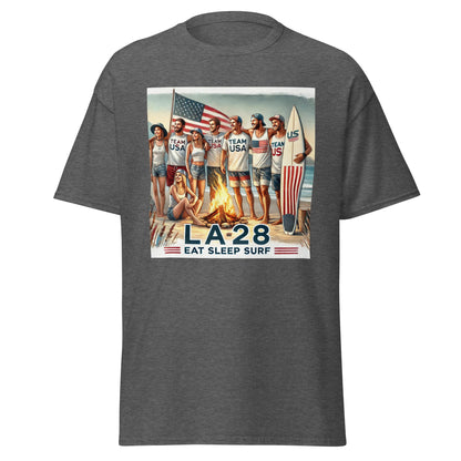 LA28 Team USA with Surfboard and Fire T-shirt