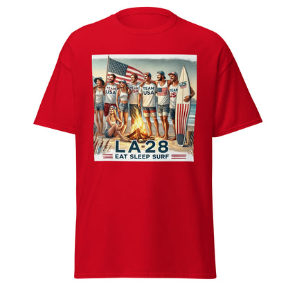 LA28 Team USA with Surfboard and Fire T-shirt