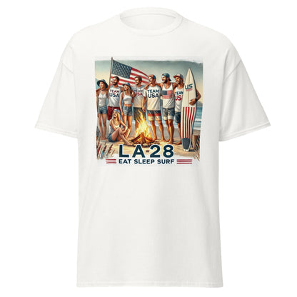 LA28 Team USA with Surfboard and Fire T-shirt