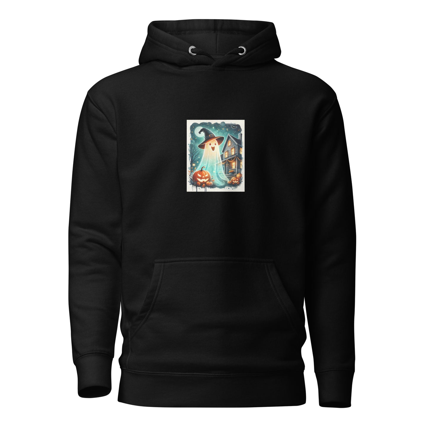 Glowing Ghost with Witch Hat Hoodie