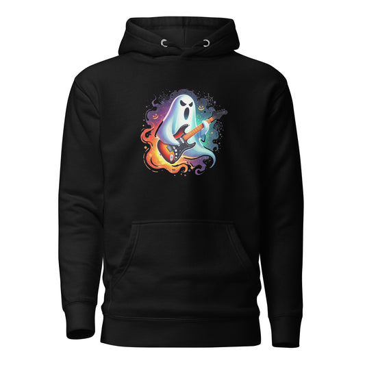Halloween Ghost Shredding Guitar Hoodie