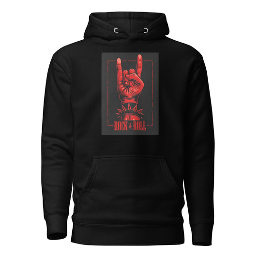 Rock and Roll Red Hand Gesture with Spike Bracelet Hoodie