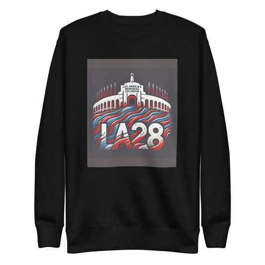Patriotic Hat LA28 Logo with Los Angeles Memorial Coliseum Outline Sweatshirt