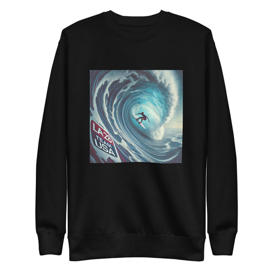 Surrealistic LA28 Team USA Surfer Art Print Sweatshirt